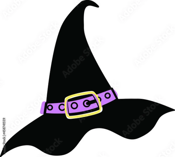 Obraz Vector black halloween witch hat
