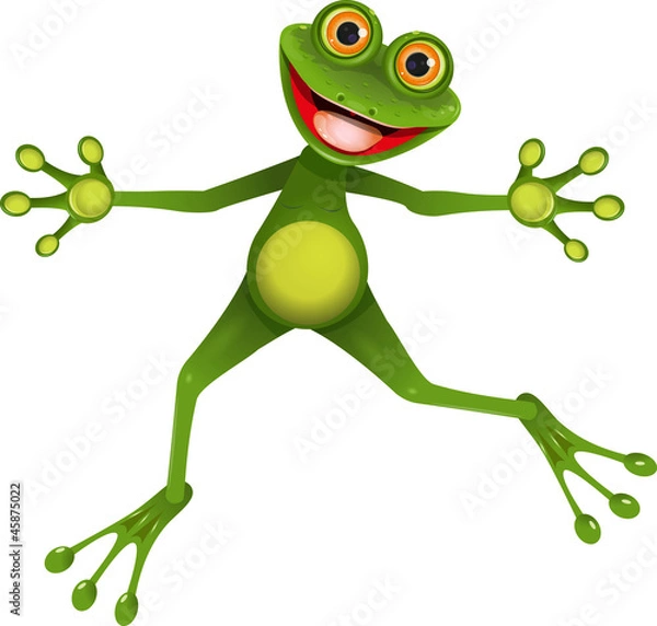 Obraz happy green frog