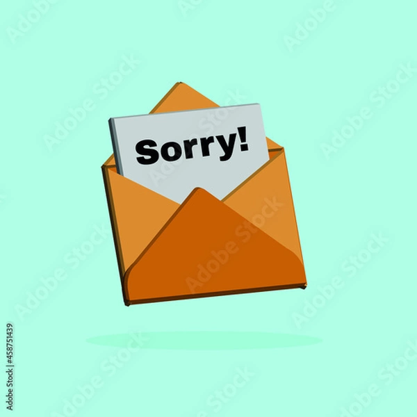 Fototapeta 'Sorry' Written Inside An Envelope Letter 3d