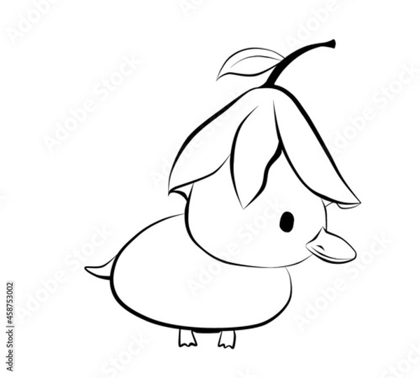 Obraz Duck with flower painting