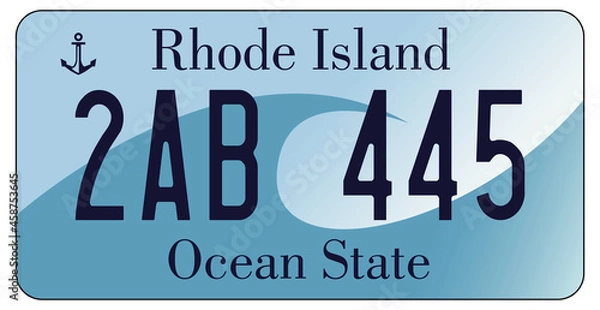 Fototapeta vehicle licence plates marking in Rhode Island in United States of America