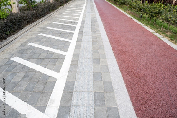 Fototapeta Public runways and motorcycle parking spaces in modern cities