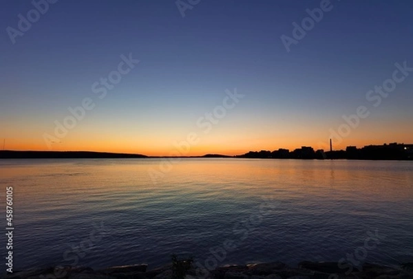 Obraz Amazing sunset over the lake