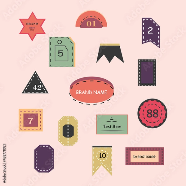 Fototapeta Product labels set vintage style. Element set. Dialogue text. Comic. Speak and talk bubble. Chat and message uses. Vintage speech bubble. Vintage label. 