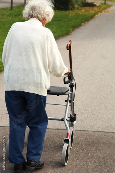 Obraz Alte Frau mit Rollator