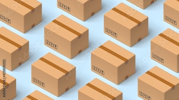 Obraz mail boxes shipping packaging background wallpaper 3d render