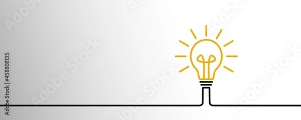 Obraz Light bulb idea line creative concept sign vector