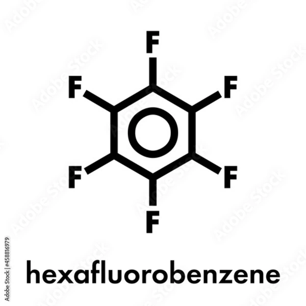 Fototapeta Hexafluorobenzene molecule. Skeletal formula.