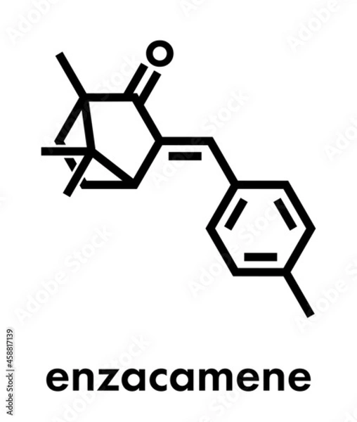 Fototapeta Enzacamene sunscreen molecule (UV filter). Skeletal formula.