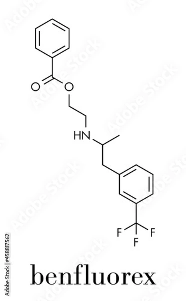 Fototapeta Benfluorex drug molecule (withdrawn). Skeletal formula.