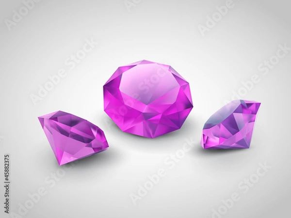 Obraz Beautiful gems isolated on grey background