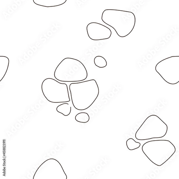 Fototapeta Seamless brick wall pattern, black and white background made of bricks, bricks on a white wall, linear drawing of a brick wall, blank for background