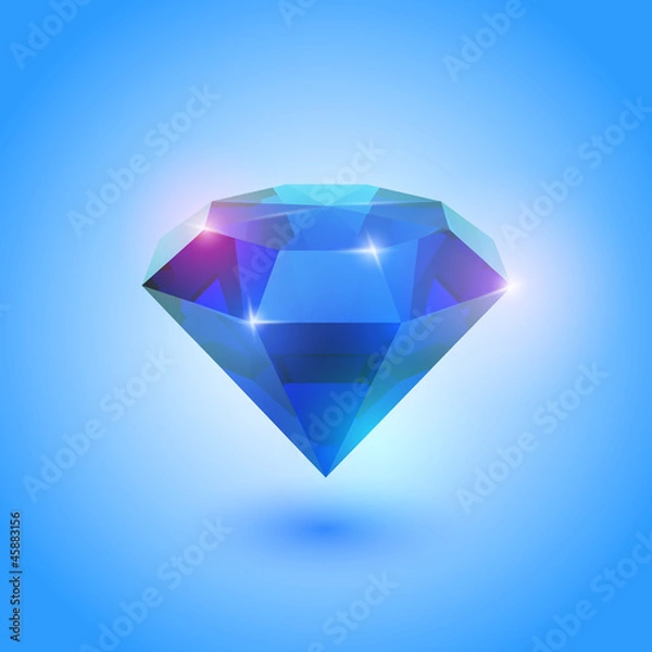 Obraz A beautiful sapphire gem on a gradient background
