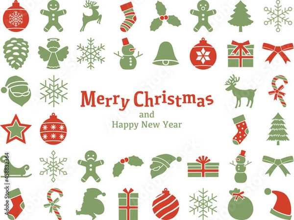 Fototapeta クリスマス　アイコンセット