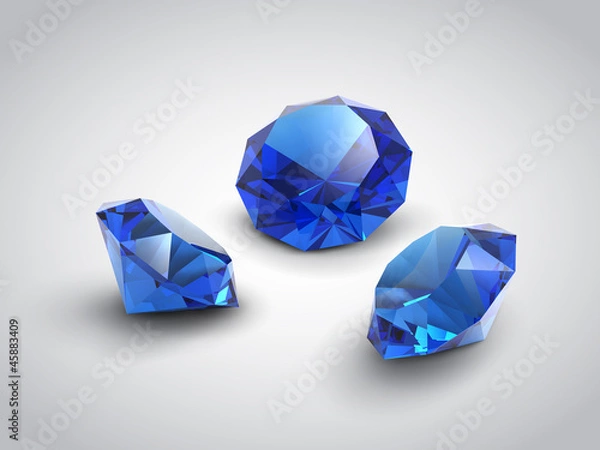 Obraz A beautiful sapphire gems (vector objects)