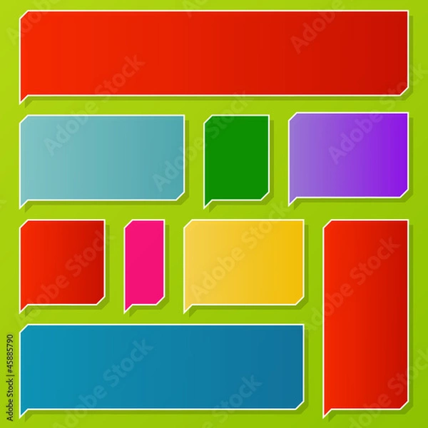 Fototapeta Colorful speech bubbles and balloons background vector