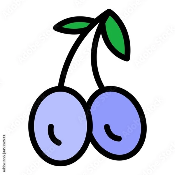 Fototapeta Two olives icon. Outline two olives vector icon color flat isolated