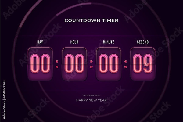 Fototapeta Countdown timer count day hour minute and second