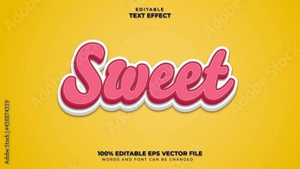Fototapeta Sweet 3D Editable Text Effect