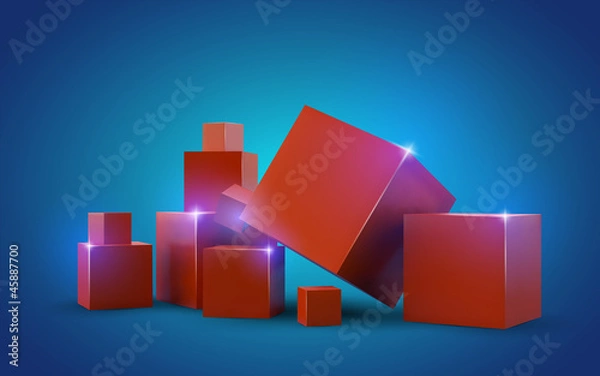 Obraz beautiful red cubes with empty space for your text