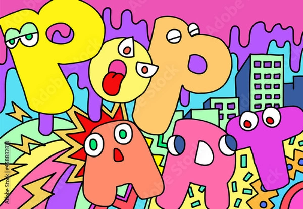 Obraz ポップアートな雰囲気のイラスト