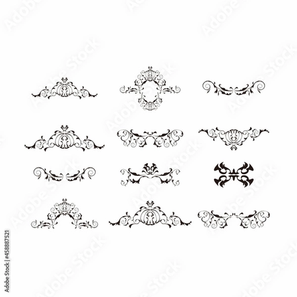Fototapeta swirl ornament set collection for decoration vector design