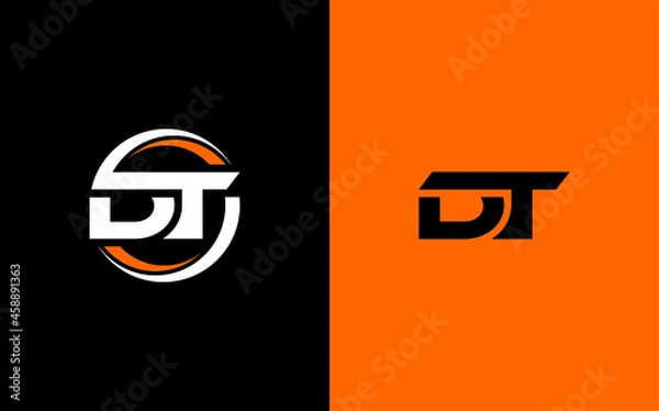 Fototapeta DT Letter Initial Logo Design Template Vector Illustration