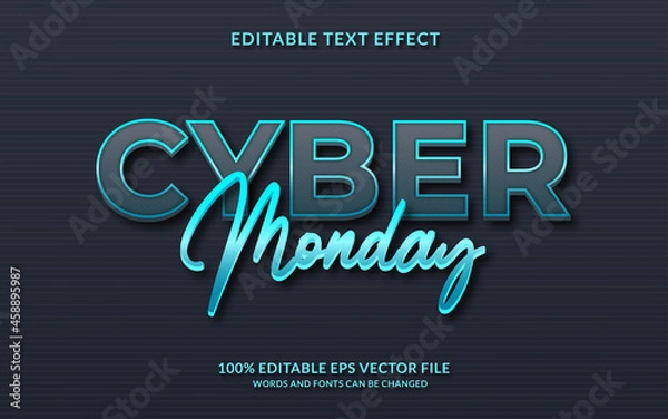 Obraz Cyber Monday editable text effect