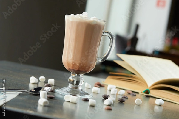 Fototapeta Cocoa with marshmallows on the table