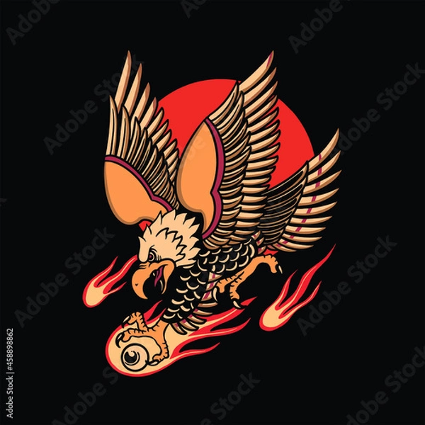 Obraz eagle tattoo illustration vector design