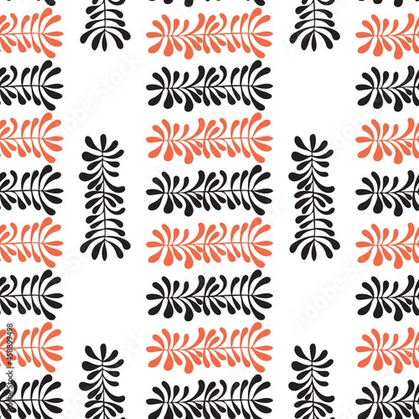 Fototapeta Seamless pattern with abctract leaves. Floral print.