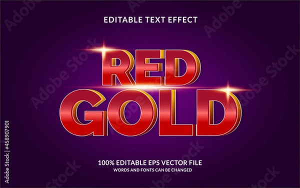 Obraz RED GOLD editable text effect