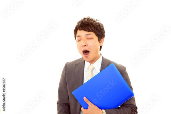 Fototapeta 疲れた表情のサラリーマン