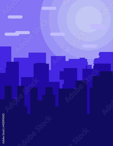 Obraz flat town panorama design