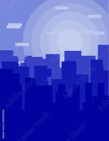 Obraz abstract blue city town