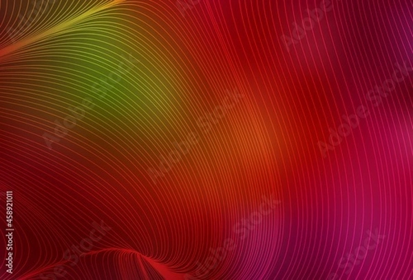 Fototapeta Dark Green, Red vector texture with colored lines.