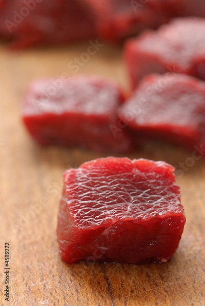 Obraz cubes de viande