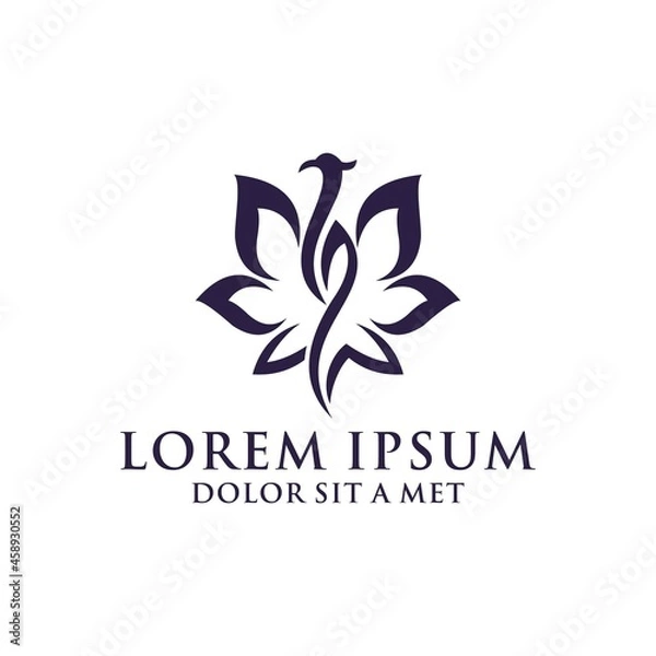 Obraz flower with bird illustration logo designs vector. editable