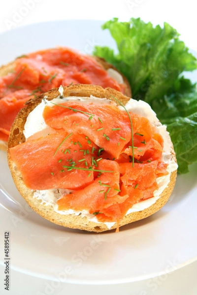 Fototapeta Bagel with Lox