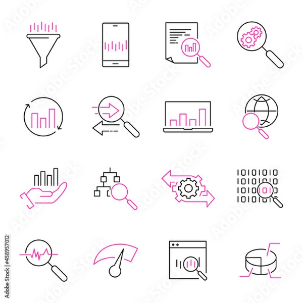 Obraz Data Analysis icons set.  Data Analysis pack symbol vector elements for infographic web