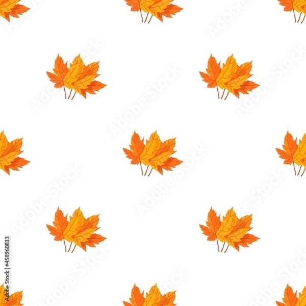 Fototapeta Autumn leaves pattern seamless background texture repeat wallpaper geometric vector