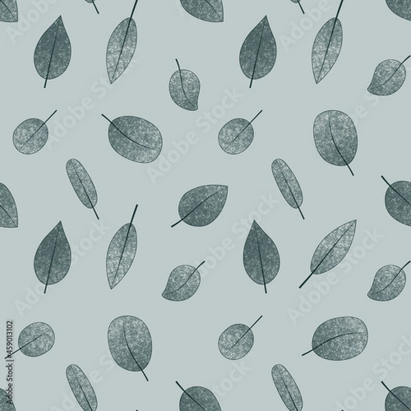 Obraz Seamless illustrated pattern with leaves