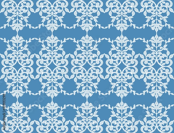 Fototapeta アンティークなレース模様の背景。シームレス・ベクター素材。