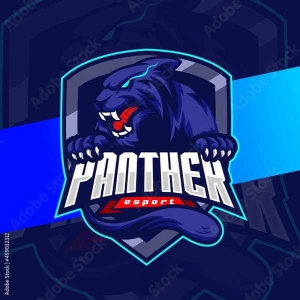 Obraz angry panther head mascot esport logo design character for sport and gaming