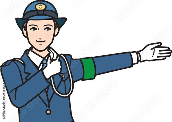Obraz 交通整理する女性警察官