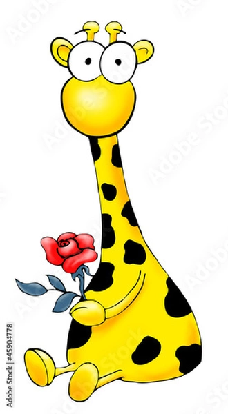 Obraz Giraffe mit Rose