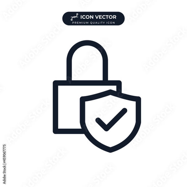 Fototapeta lock icon symbol template for graphic and web design collection logo vector illustration
