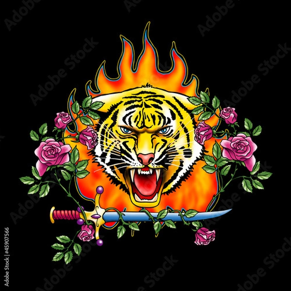 Obraz Tigerkopf Ranke