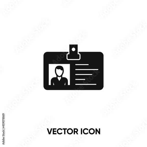 Fototapeta Id card vector icon. Modern, simple flat vector illustration for website or mobile app.Identification card symbol, logo illustration. Pixel perfect vector graphics	