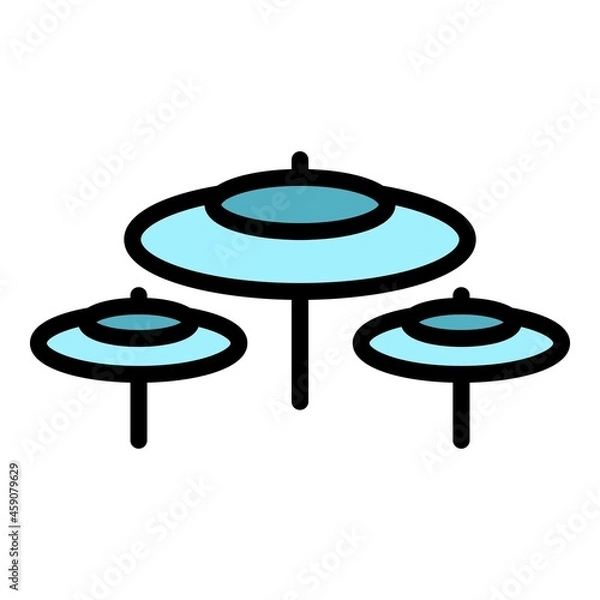 Fototapeta Drum kit icon. Outline drum kit vector icon color flat isolated